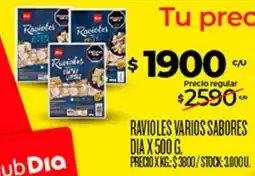 Supermercados DIA Ravioles varios sabores oferta