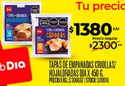 Supermercados DIA Dia tapas de empanadas criollas/ hojaldradas oferta