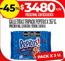 Supermercados DIA Pepitos! galletitas tripack oferta