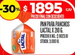 Supermercados DIA Lactal pan para panchos oferta