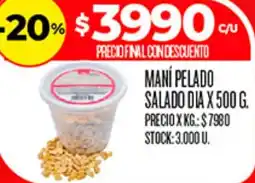 Supermercados DIA Maní pelado salado dia oferta
