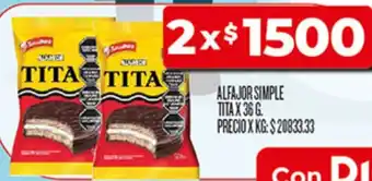 Supermercados DIA Tita alfajor simple oferta
