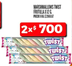 Supermercados DIA Marshmallows twist frutilla oferta