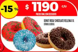 Supermercados DIA Donut rosa/ chocolate rellena oferta