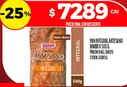 Supermercados DIA Bimbo pan integral artesano oferta