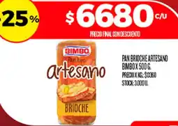 Supermercados DIA Bimbo pan tipo artesano oferta