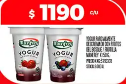 Supermercados DIA Manfrey yogur parcialmente descremado con frutos del bosque / frutilla oferta