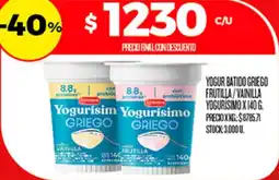 Supermercados DIA yogurísimo yogur batido griego frutilla/vainilla oferta