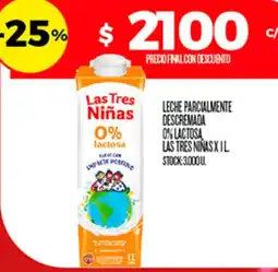 Supermercados DIA Las tres niñas leche parcialmente descremada 0% lactosa oferta