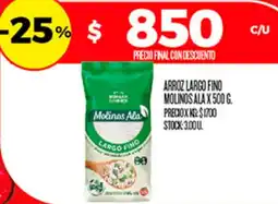 Supermercados DIA Molinos ala arroz largo fino oferta