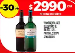 Supermercados DIA Dulce viñas de balbo vino tinto/blanco oferta