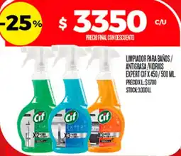 Supermercados DIA Cif limpiador para baños / antigrasa / vidrios expert oferta