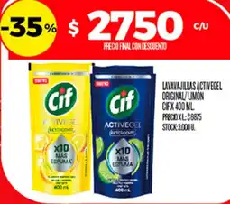 Supermercados DIA Cif lavavajillas activegel original/limón oferta