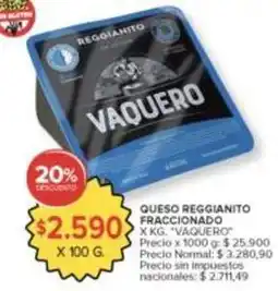 Carrefour Market Queso reggianito fraccionado oferta