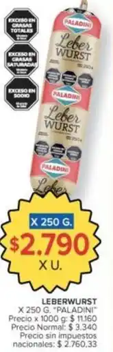 Carrefour Market Paladini - leberwurst oferta