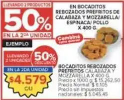 Carrefour Market Bocaditos rebozados prefritos calabaza y mozzarella/espinaca/ pollo oferta