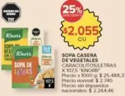 Carrefour Market Knorr - sopa casera de vegetales caracolitos/letras oferta