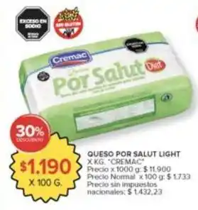 Carrefour Market Cremac - queso por salut light oferta