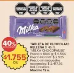 Carrefour Market Milka - tableta de chocolate rellena oferta