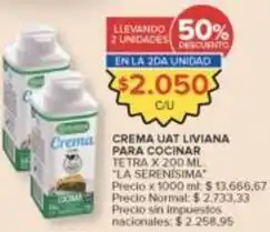 Carrefour Market Crema uat liviana para cocinar tetra oferta