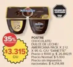 Carrefour Market Danette - postre chocolate/ dulce de leche/ americana pack oferta