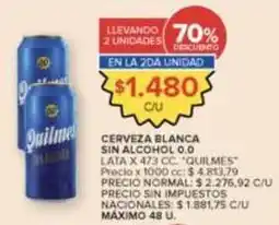 Carrefour Market Quilmes - cerveza blanca sin alcohol 0.0 oferta