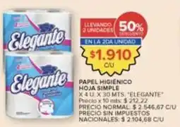 Carrefour Market Elegante - papel higiénico hoja simple oferta