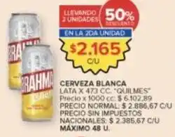 Carrefour Market Brahma - cerveza blanca lata oferta