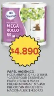 Carrefour Market Carrefour - papel higiénico mega rollo oferta