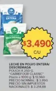 Carrefour Market Carrefour - leche en polvo entera/descremada oferta