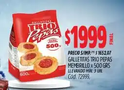 Supermercados Yaguar Trio - galletitas trio pepas membrillo x 500 grs oferta