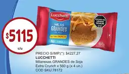 Supermercados Yaguar Lucchetti milanesas grandes de soja extra crunch oferta