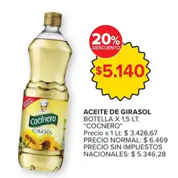 Carrefour Cocnero aceite de girasol botella oferta