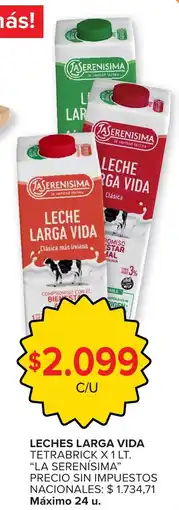 Carrefour La serenísima leches larga vida tetrabrick oferta