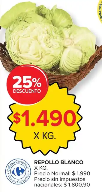 Carrefour Repollo blanco oferta