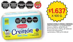 Carrefour La serenísima queso doble crema cremón fraccionado oferta