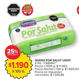 Carrefour Cremac queso por salut light oferta