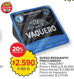 Carrefour Vaquero queso reggianito fraccionado oferta