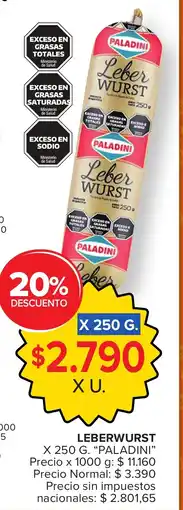 Carrefour Paladini leberwurst oferta