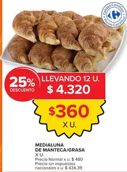 Carrefour Medialuna de manteca/grasa oferta