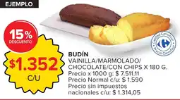 Carrefour Budín vainilla/marmolado/ chocolate/con chips oferta