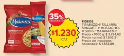 Carrefour Matarazzo fideos tirabuzón/ tallarín/ spaguetti/mostachol oferta