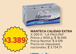 Carrefour La paulina manteca calidad extra oferta
