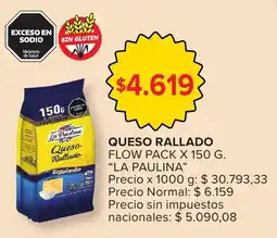 Carrefour La paulina queso rallado flow pack oferta