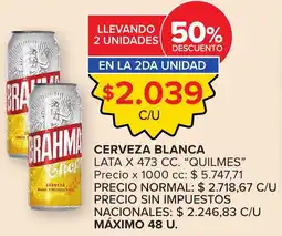 Carrefour Quilmes cerveza blanca lata oferta