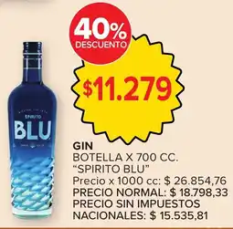 Carrefour Spirito blu gin botella oferta