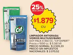 Carrefour Cif expert limpiador antigrasa/ vidrios multiuso/baño doy pack oferta