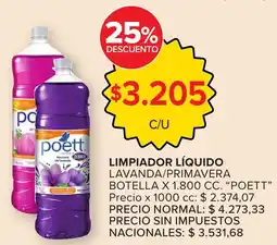 Carrefour Poett limpiador líquido lavanda/primavera botella oferta