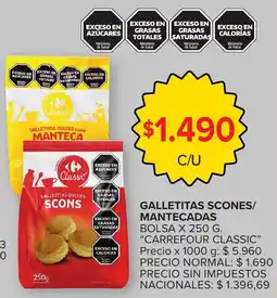 Carrefour Carrefour classic galletitas scones/ mantecadas bolsa oferta