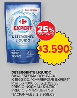 Carrefour Carrefour expert detergente líquido baja espuma doy pack oferta